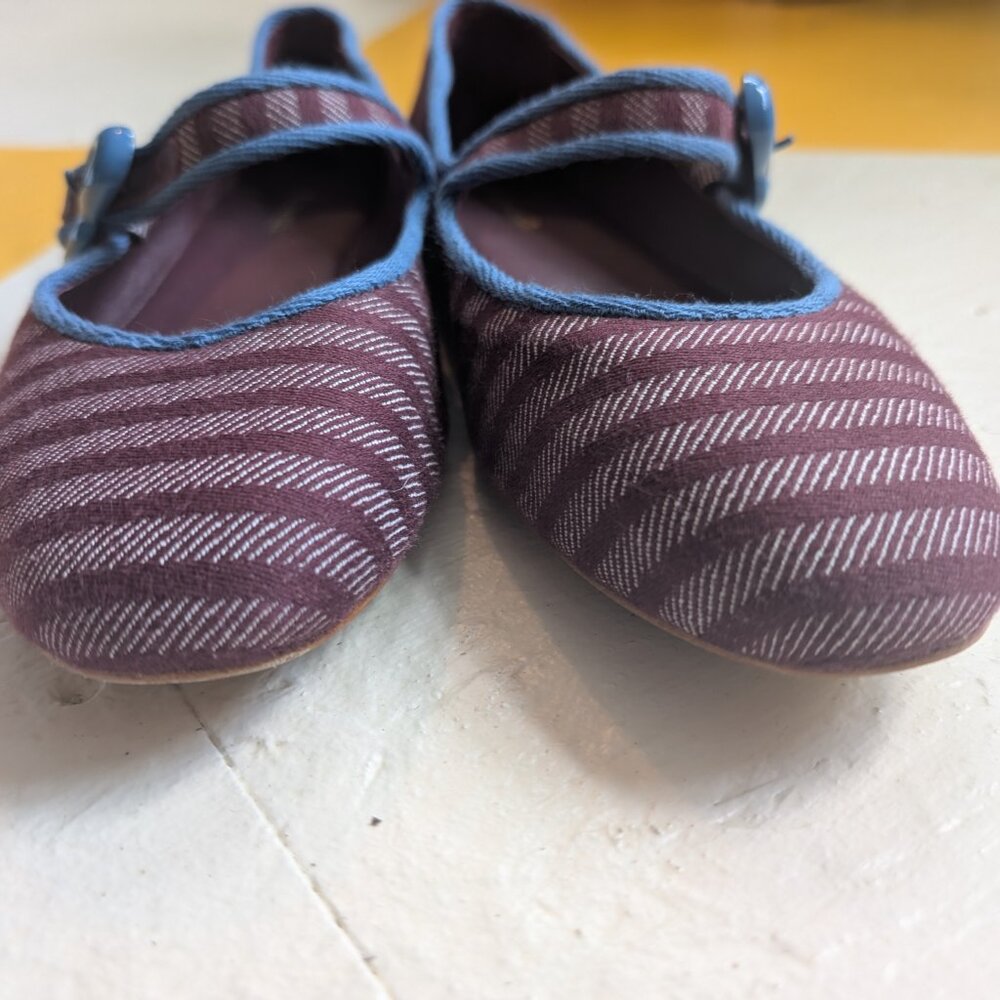 Larroudé Verona Stripe Ballet Flats Size 8.5 - Picture 6 of 11